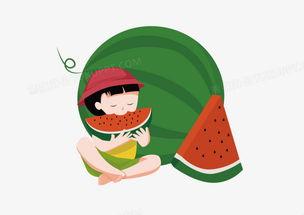 吃瓜的图片卡通,趣味横生的夏日消暑神器